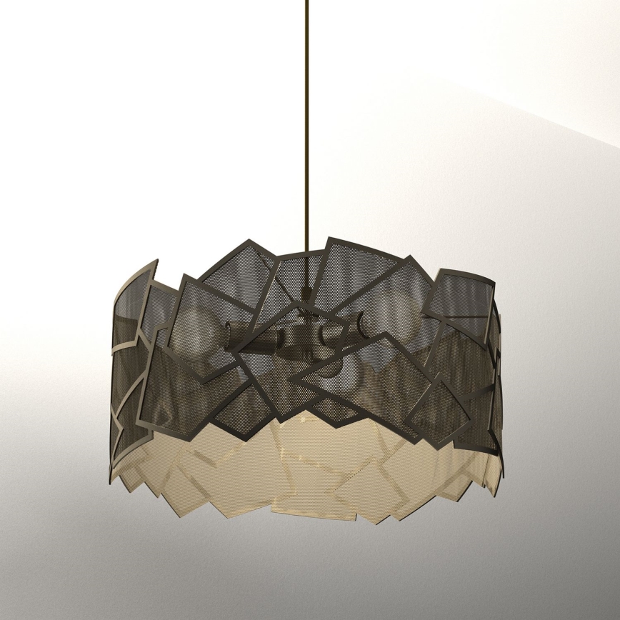 Lampadario a sospensione con filo CAMO 3xE27/15W/230V oro