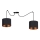 Lampadario a sospensione con filo CANDIDA 2xE27/40W/230V ragno nero/rame