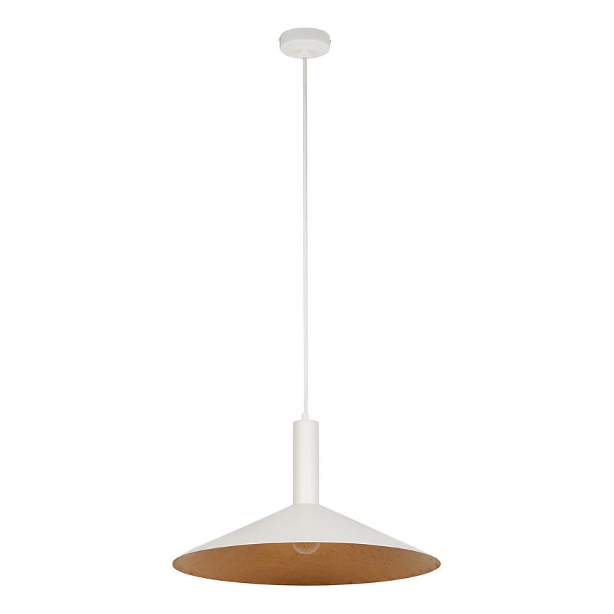 Lampadario a sospensione con filo CAPRI 1xE27/15W/230V diametro 50 cm bianco/rame