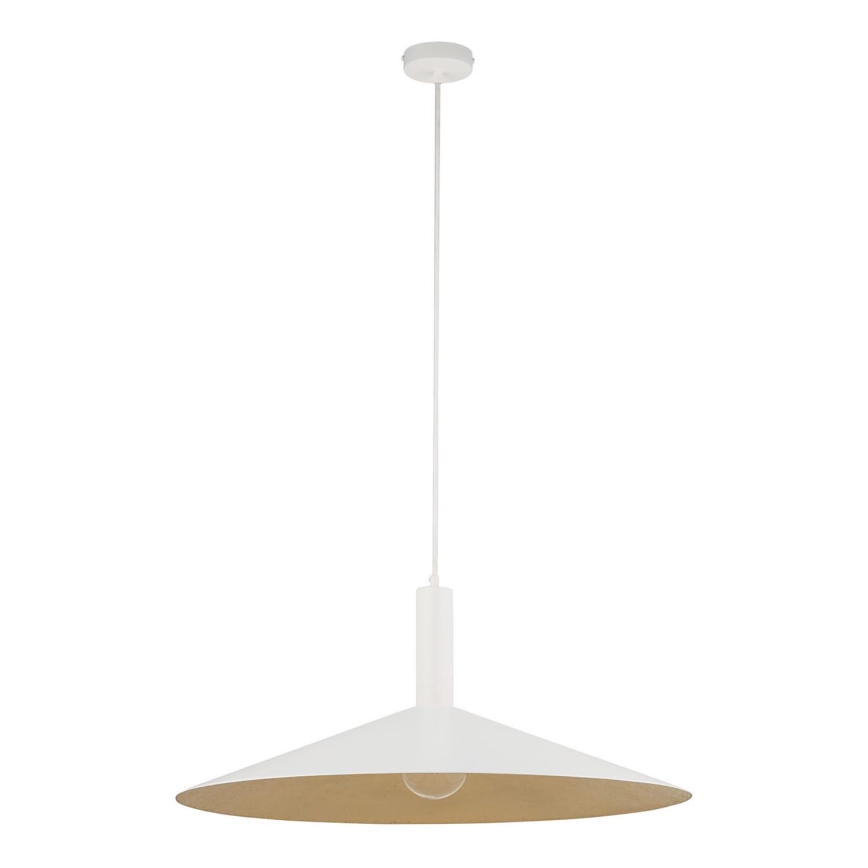Lampadario a sospensione con filo CAPRI 1xE27/15W/230V diametro 70 cm bianco/oro