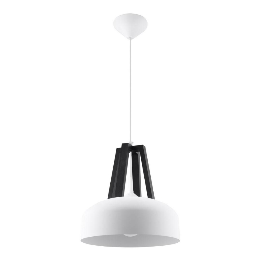 Lampadario a sospensione con filo CASCO 1xE27/60W/230V diametro 30 cm Betulla/faggio