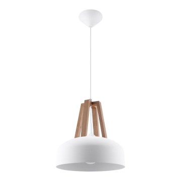 Lampadario a sospensione con filo CASCO 1xE27/60W/230V diametro 30 cm Betulla