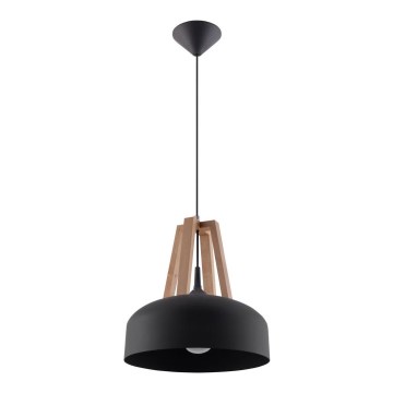 Lampadario a sospensione con filo CASCO 1xE27/60W/230V diametro 30 cm Betulla