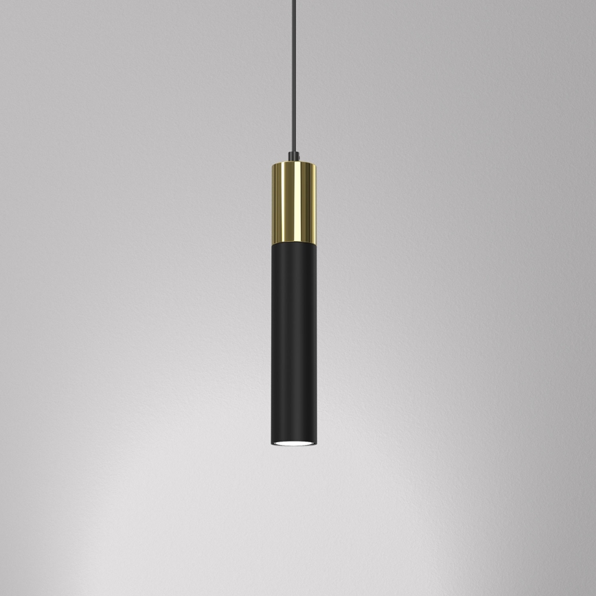 Lampadario a sospensione con filo CASSA 1xGU10/8W/230V nero/oro