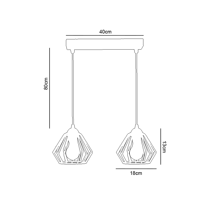 Lampadario a sospensione con filo CEED 2xE27/60W/230V