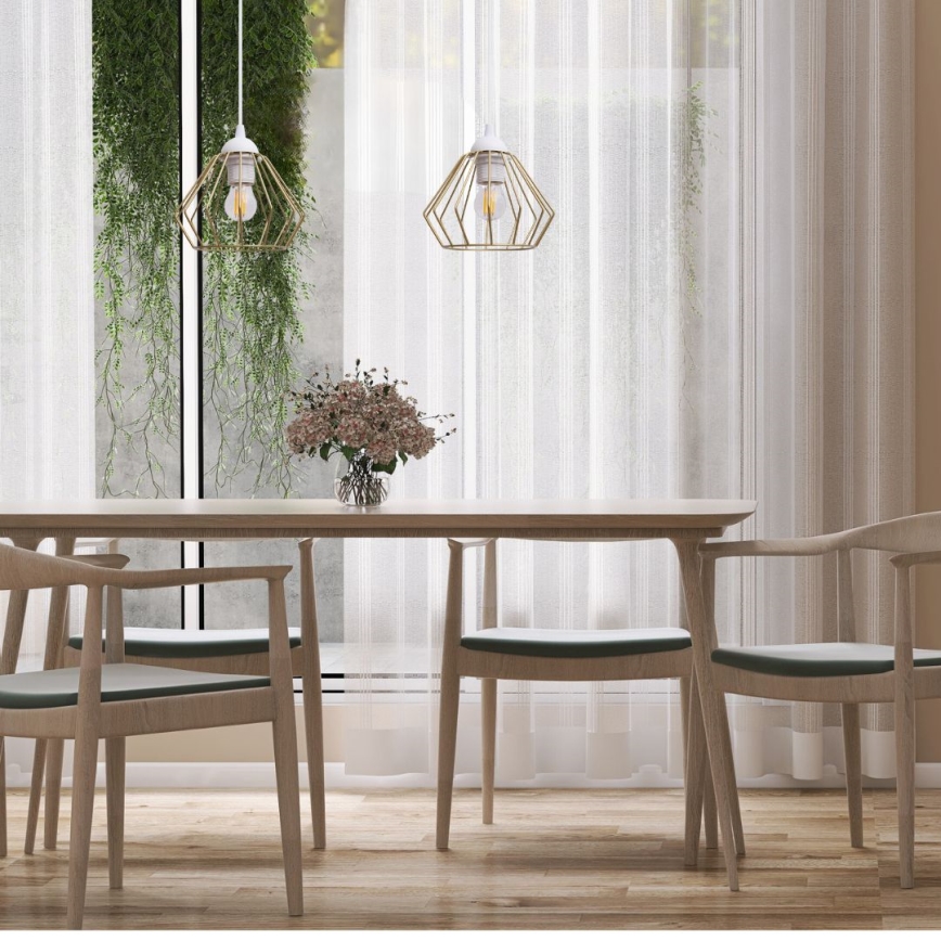Lampadario a sospensione con filo CEED GOLD 2xE27/60W/230V bianco/oro