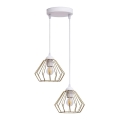 Lampadario a sospensione con filo CEED GOLD 2xE27/60W/230V diametro 28 cm bianco/oro