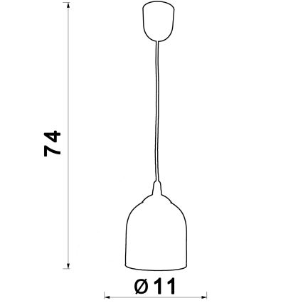 Lampadario a sospensione con filo CHRIS 1xE27/60W/230V verde