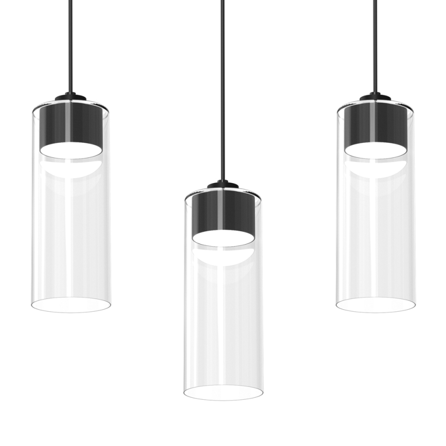 Lampadario a sospensione con filo CLARISSA 3xGX53/12W/230V nero