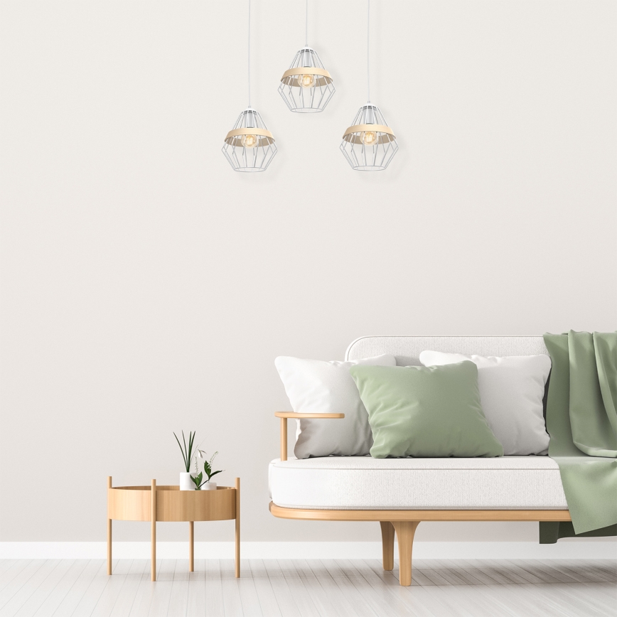 Lampadario a sospensione con filo CLIF 3xE27/60W/230V