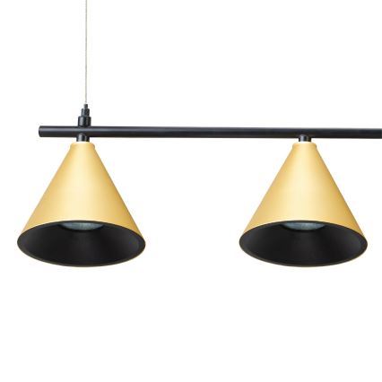 Lampadario a sospensione con filo CONE 4xGU10/10W/230V oro/nero