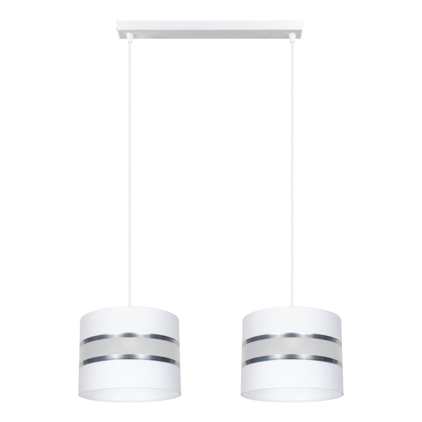Lampadario a sospensione con filo CORAL 2xE27/60W/230V bianco