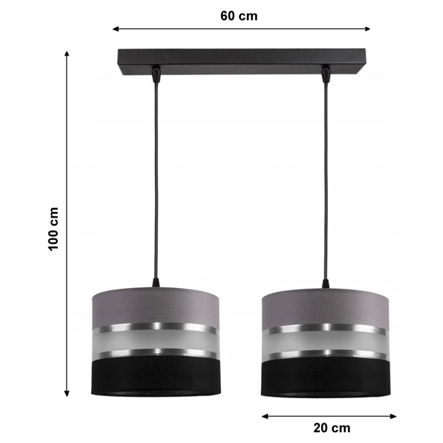 Lampadario a sospensione con filo CORAL 2xE27/60W/230V