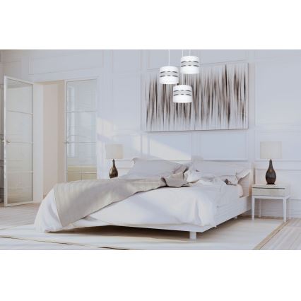 Lampadario a sospensione con filo CORAL 3xE27/60W/230V bianco/cromo opaco diametro 45 cm