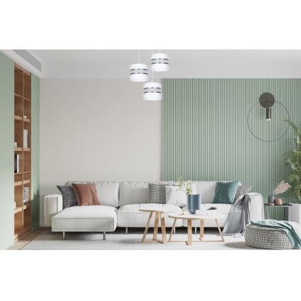 Lampadario a sospensione con filo CORAL 3xE27/60W/230V bianco/cromo opaco diametro 45 cm
