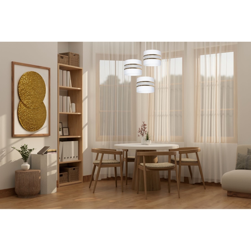 Lampadario a sospensione con filo CORAL 3xE27/60W/230V bianco
