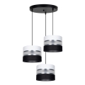Lampadario a sospensione con filo CORAL 3xE27/60W/230V nero/bianco/cromo opaco diametro 45 cm