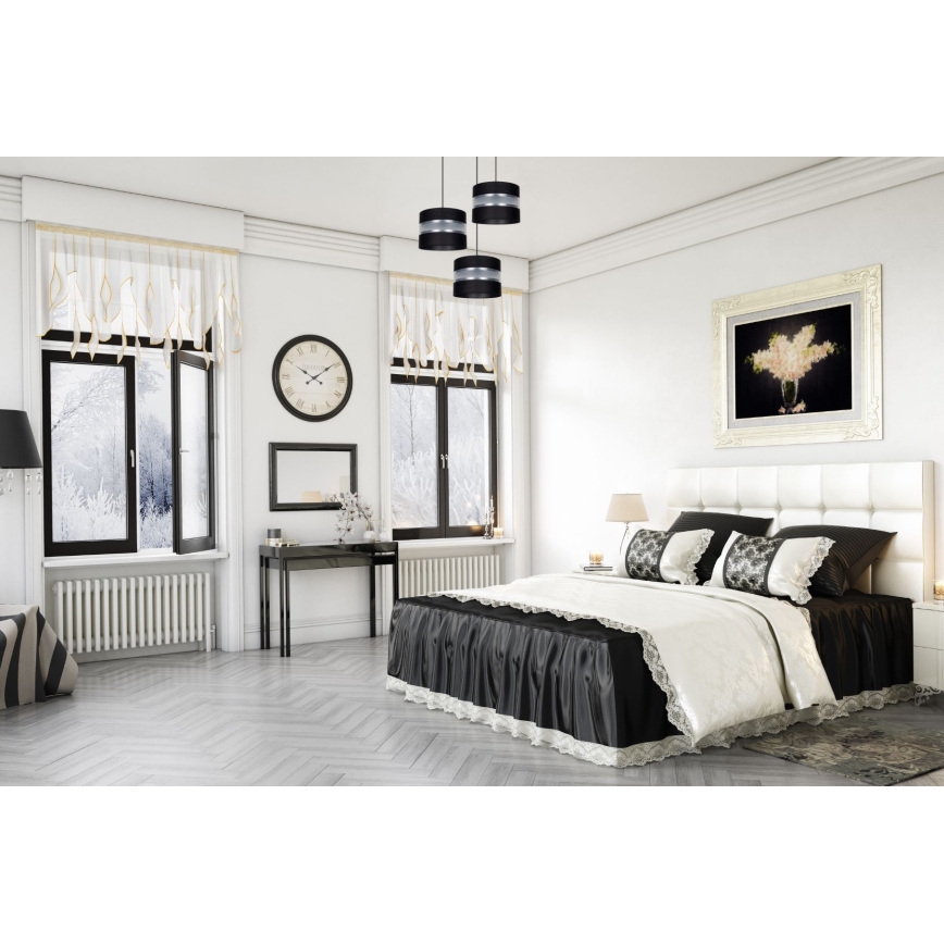 Lampadario a sospensione con filo CORAL 3xE27/60W/230V nero/cromo opaco diametro 45 cm