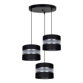 Lampadario a sospensione con filo CORAL 3xE27/60W/230V nero/cromo opaco diametro 45 cm