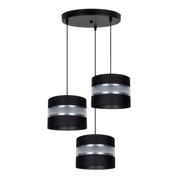 Lampadario a sospensione con filo CORAL 3xE27/60W/230V nero/cromo opaco diametro 45 cm