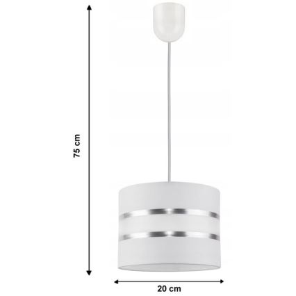 Lampadario a sospensione con filo CORAL S 1xE27/60W/230V bianco