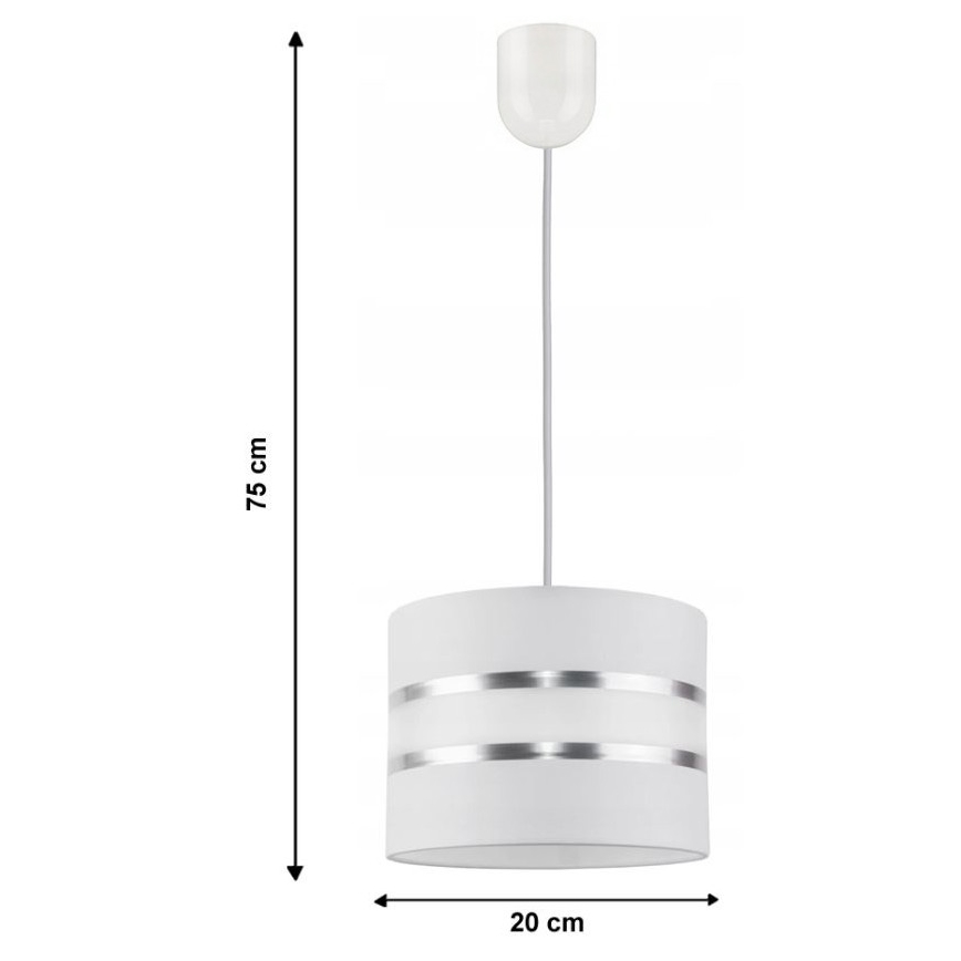 Lampadario a sospensione con filo CORAL S 1xE27/60W/230V bianco