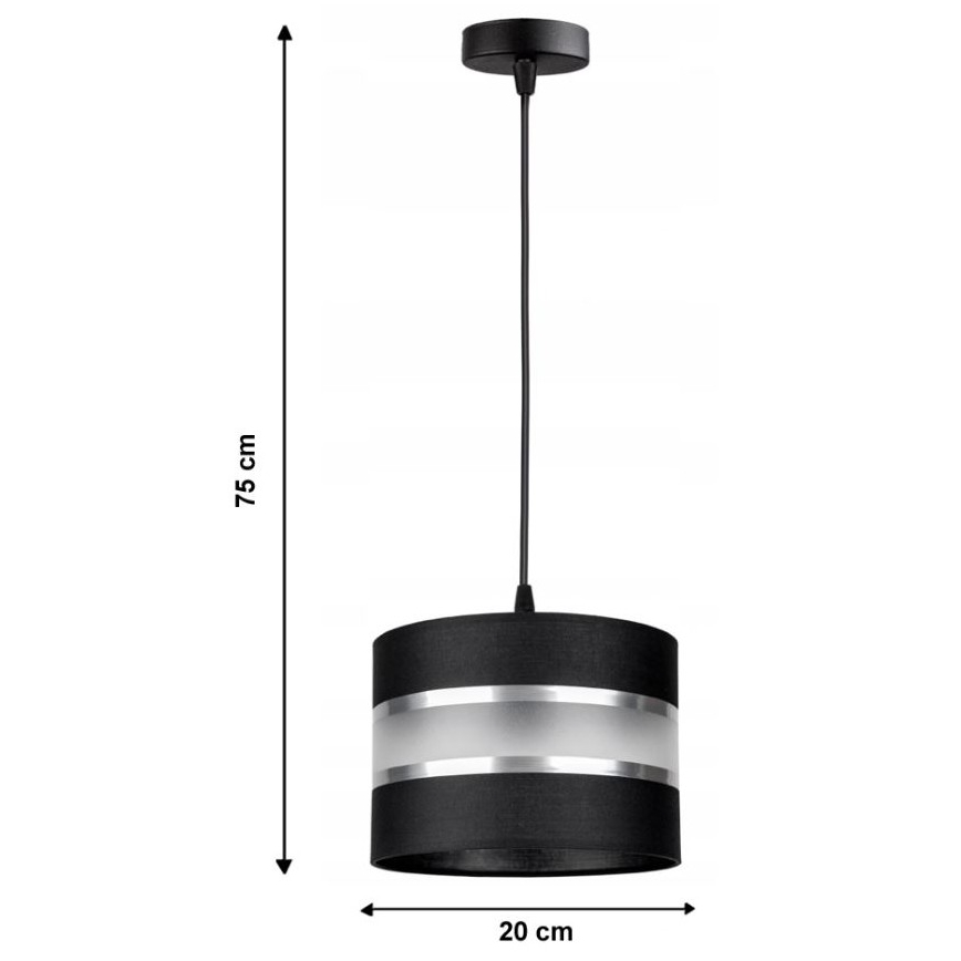 Lampadario a sospensione con filo CORAL S 1xE27/60W/230V nero