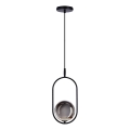 Lampadario a sospensione con filo CORDEL 1xG9/28W/230V nero/fumé nero