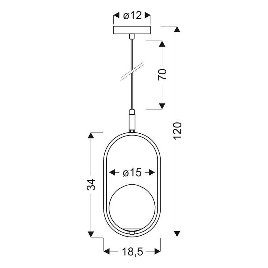 Lampadario a sospensione con filo CORDEL 1xG9/28W/230V nero