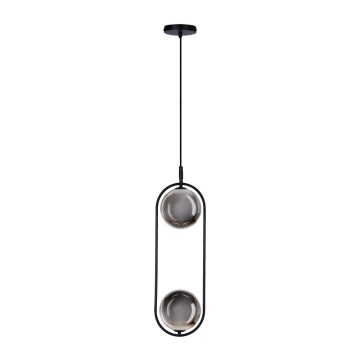 Lampadario a sospensione con filo CORDEL 2xG9/28W/230V nero/fumé nero