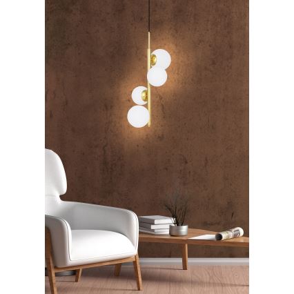 Lampadario a sospensione con filo CORDEL 4xG9/20W/230V oro