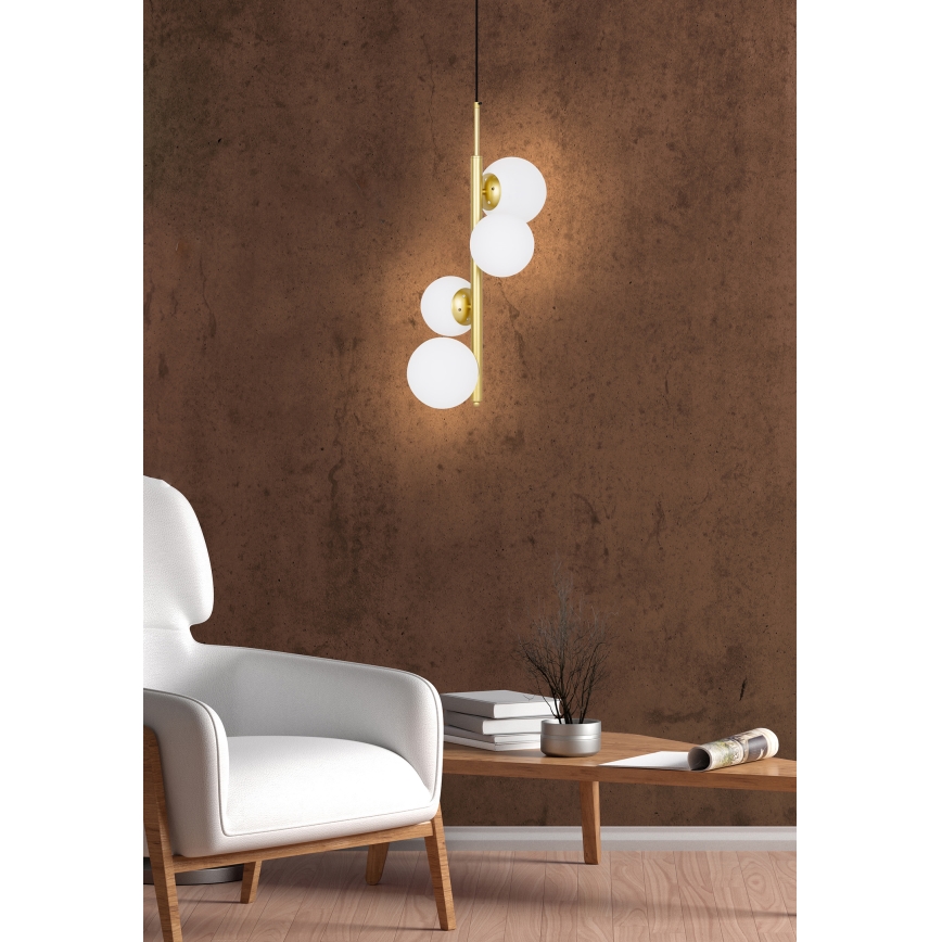 Lampadario a sospensione con filo CORDEL 4xG9/20W/230V oro