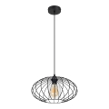 Lampadario a sospensione con filo CORRINI 1xE27/60W/230V diametro 34 cm nero/limpido