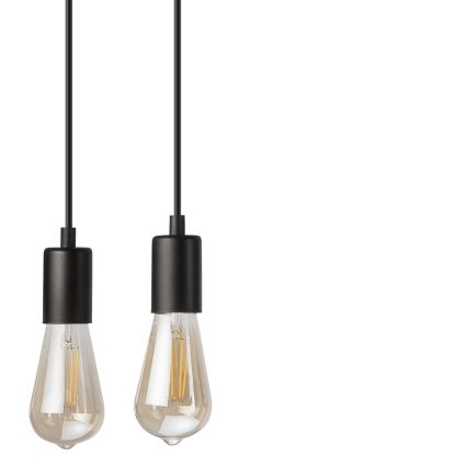 Lampadario a sospensione con filo CORTINA 4xE27/15W/230V nero/quercia