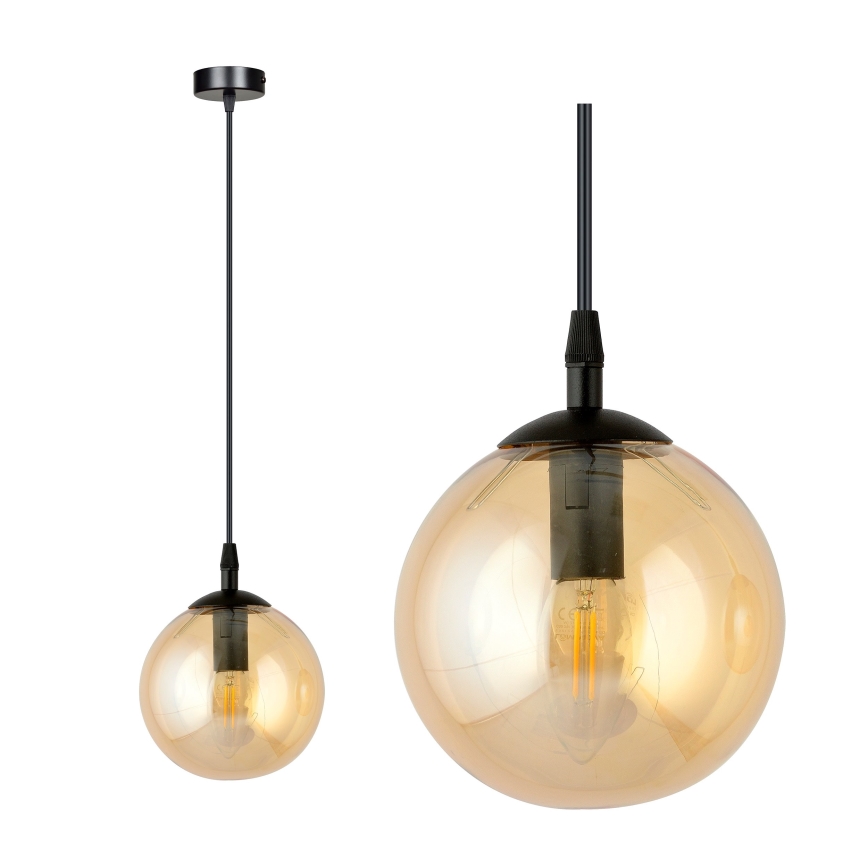 Lampadario a sospensione con filo COSMO 1xE14/10W/230V diametro 14 cm nero/beige