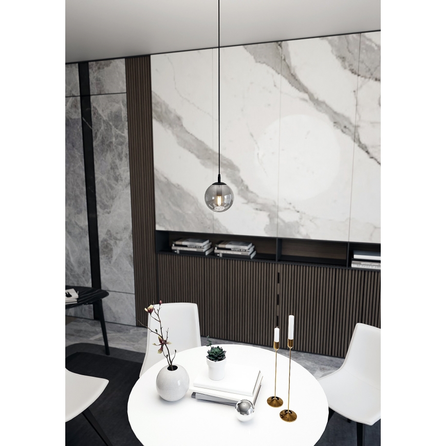 Lampadario a sospensione con filo COSMO 1xE14/10W/230V diametro 14 cm nero/grigio