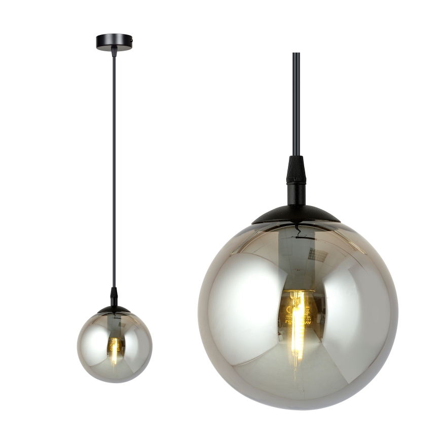 Lampadario a sospensione con filo COSMO 1xE14/10W/230V diametro 14 cm nero/grigio