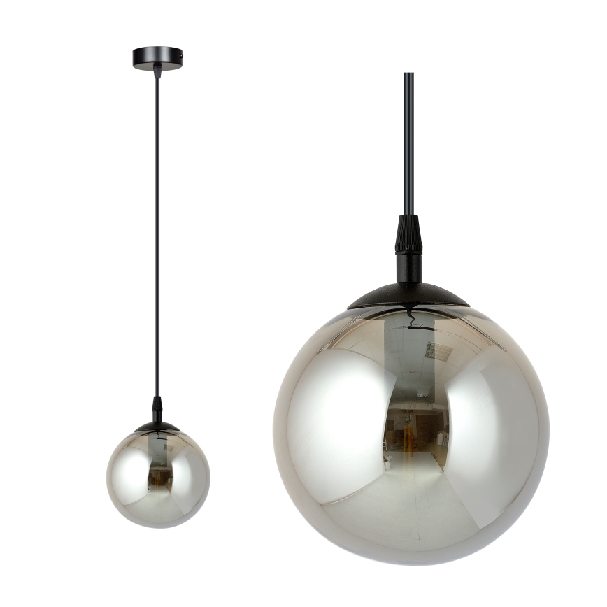 Lampadario a sospensione con filo COSMO 1xE14/10W/230V diametro 14 cm nero/grigio