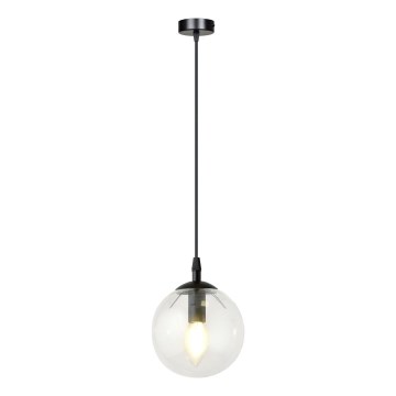 Lampadario a sospensione con filo COSMO 1xE14/10W/230V diametro 14 cm nero/limpido