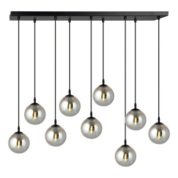 Lampadario a sospensione con filo COSMO 9xE14/10W/230V nero/grigio