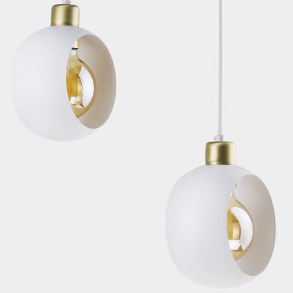 Lampadario a sospensione con filo CYKLOP 3xE27/60W/230V bianco