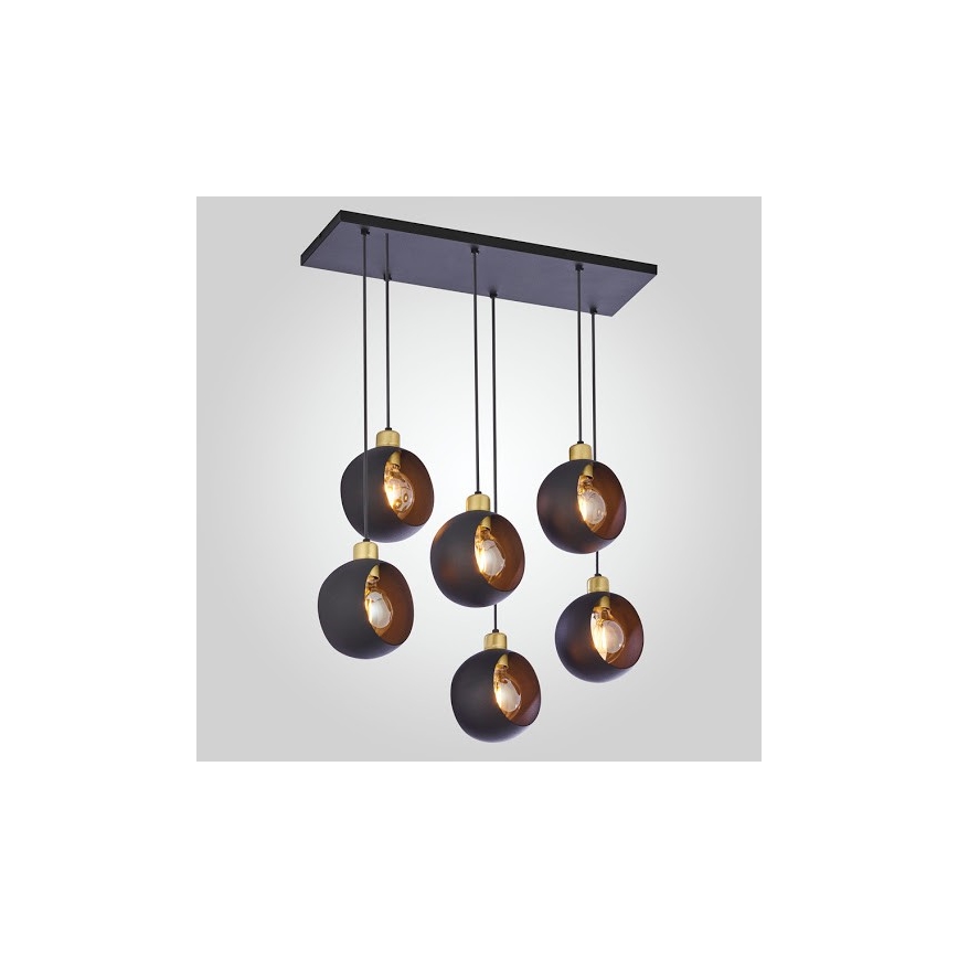 Lampadario a sospensione con filo CYKLOP 6xE27/60W/230V