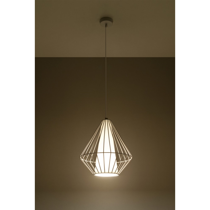 Lampadario a sospensione con filo DEMI 1xE27/60W/230V bianco