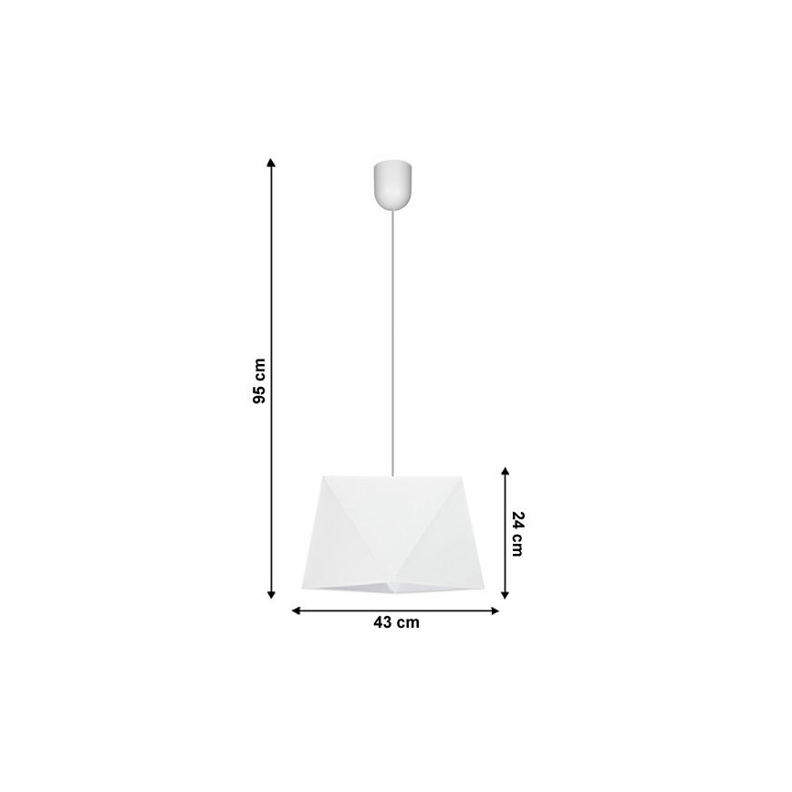 Lampadario a sospensione con filo DIAMENT 1xE27/60W/230V bianco