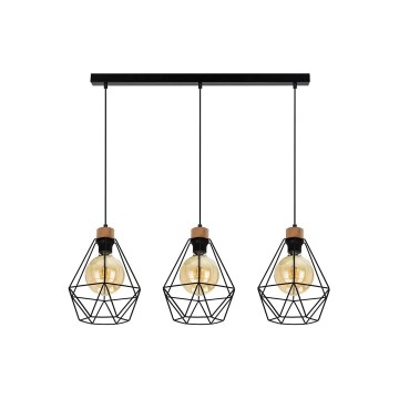 Lampadario a sospensione con filo DIAMENT 3xE27/60W/230V quercia – FSC certificato