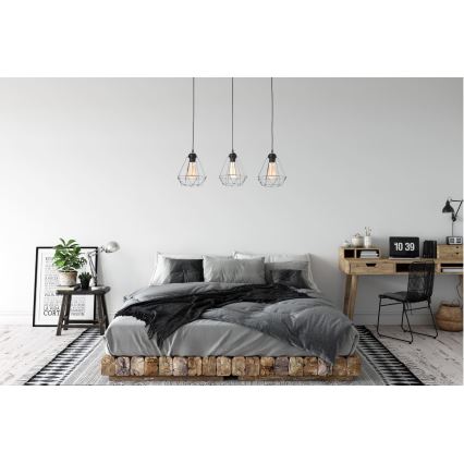 Lampadario a sospensione con filo DIAMENT MINI 3xE27/60W/230V