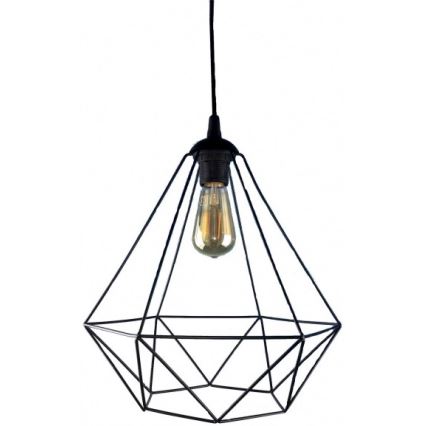 Lampadario a sospensione con filo DIAMOND 1xE27/60W/230V nero