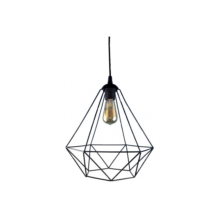 Lampadario a sospensione con filo DIAMOND 1xE27/60W/230V nero