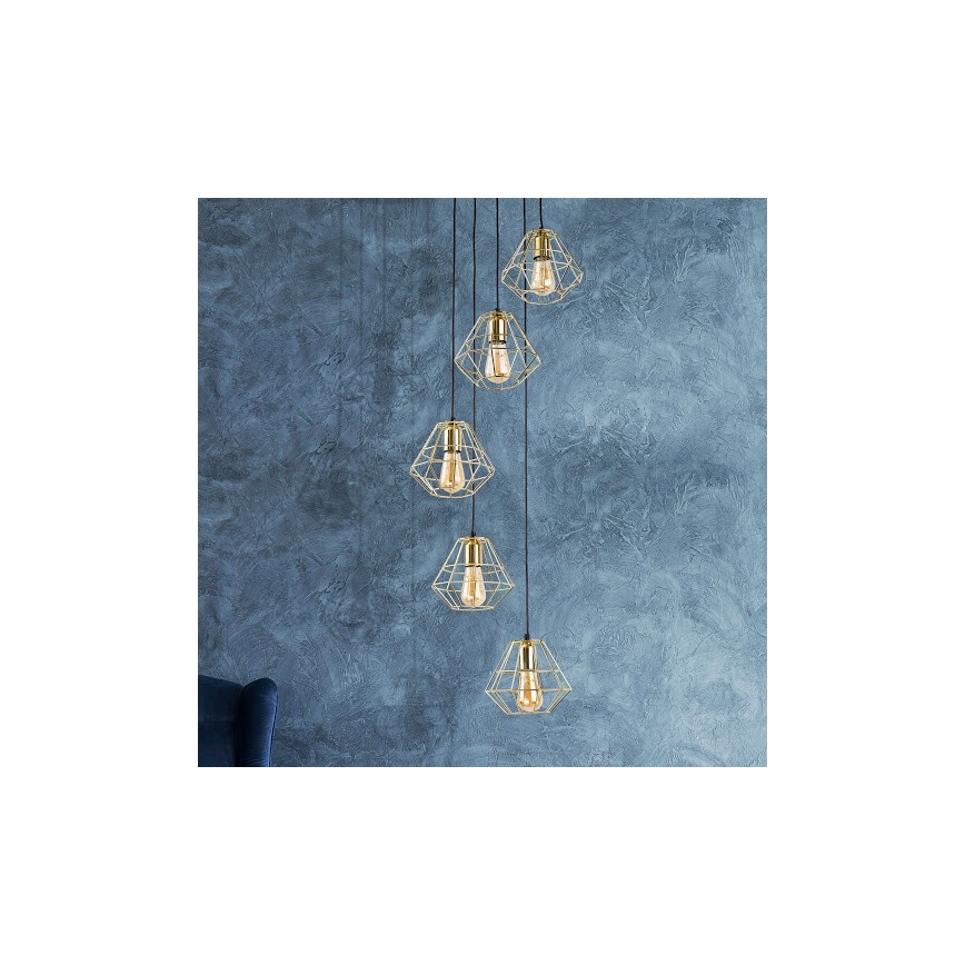 Lampadario a sospensione con filo DIAMOND 5xE27/60W/230V