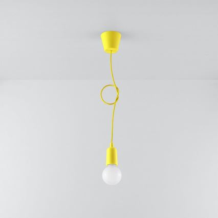 Lampadario a sospensione con filo DIEGO 1xE27/60W/230V giallo